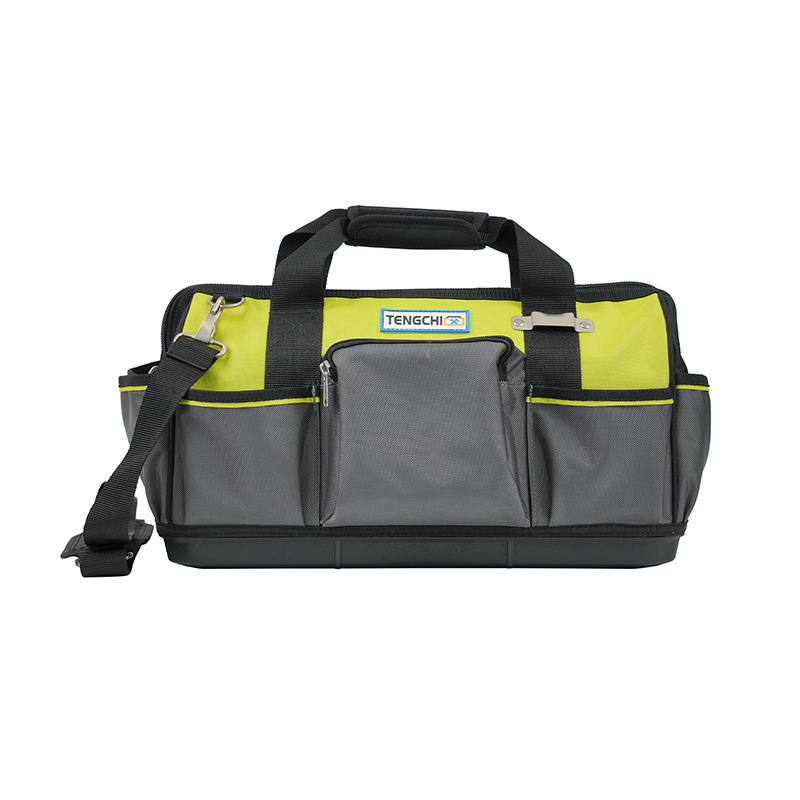 Sac à outils ouvert à fond en plastique multi-poches de 18 pouces/20 pouces